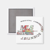 MLS NICE AND PRECISE MEDICAL LABORATORY科学者 マグネット (正面/裏面)