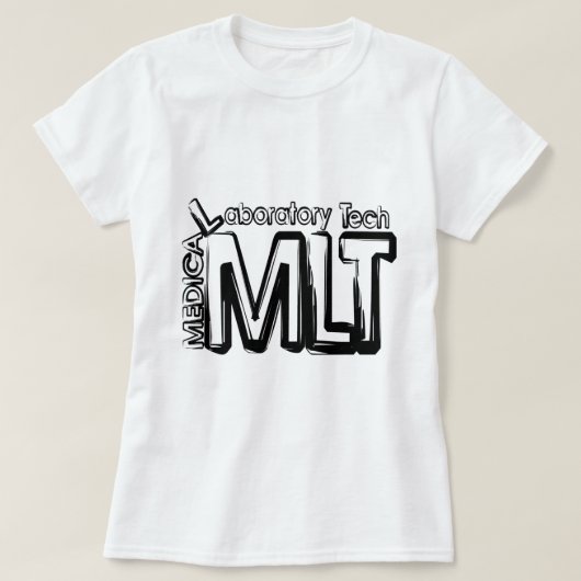 MLTのグランジな文字の衛生検査隊の技術者 Tシャツ (デザイン正面)