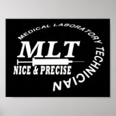MLTスローガンNICEとPRECISE MEDICAL LAB TECH ポスター (正面)