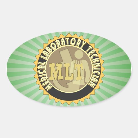 MLTバッジメディカルラボテクニシャン 楕円形シール (正面)