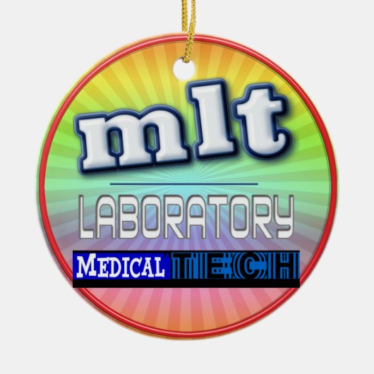 MLTロゴ – LABORATORY MEDICAL TECH セラミックオーナメント (正面)