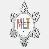 MLT医パーソナライズされた療検査技師 スノーフレークピューターオーナメント (右)