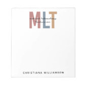 MLT医パーソナライズされた療検査技師 ノートパッド (正面)