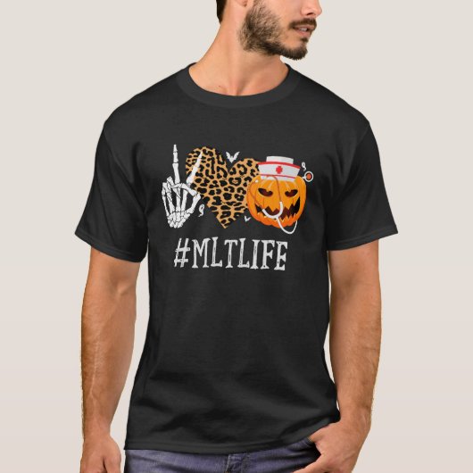 MLT医学研究所テクニシャンピースラブパンプク Tシャツ (正面)