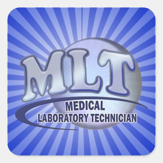 MLT FunBlueロゴ – 医学部検査技師 スクエアシール (正面)