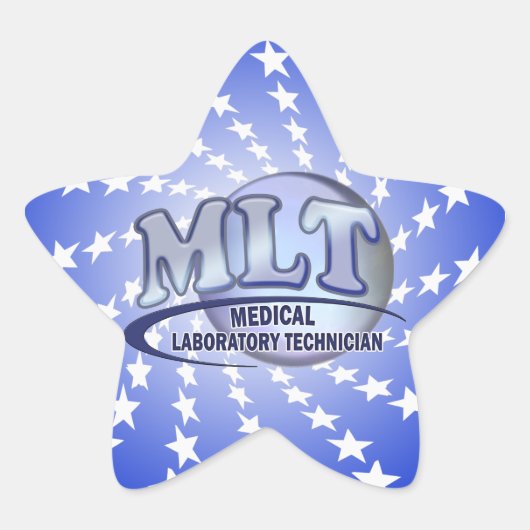 MLT FunBlueロゴ – 医学部検査技師 星シール (正面)