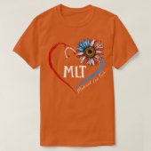 MLT Medical Lab Tech USA Sunflower Stethoscope Hea Tシャツ (デザイン正面)
