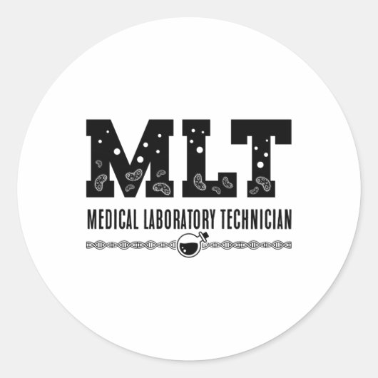 MLT Medical Laboratory Technician Science Lab Tech ラウンドシール (正面)