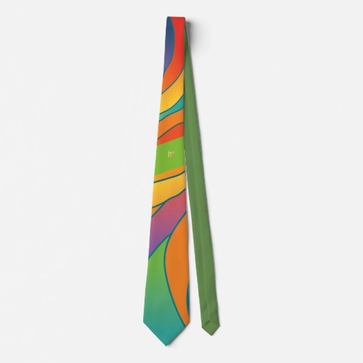MLTS Chaliceアートカラータイ、緑 ネクタイ (正面)