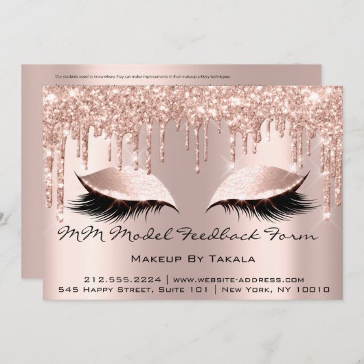 MMモデルフィードバック型枠メイクアップバラエステティシャンルクス 招待状 (正面/裏面)