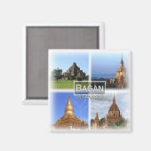 MM0010アジア、ミャンマー、バガン、冷蔵庫 マグネット (正面/裏面)