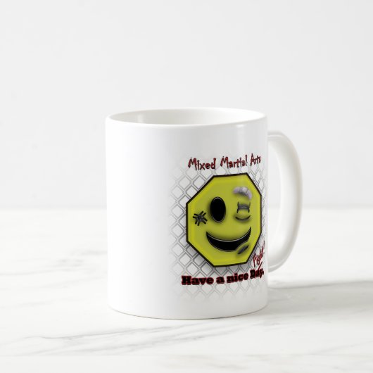 MMAのスマイルは、天気の良い日を過しましたりまたは戦います コーヒーマグカップ (正面右)