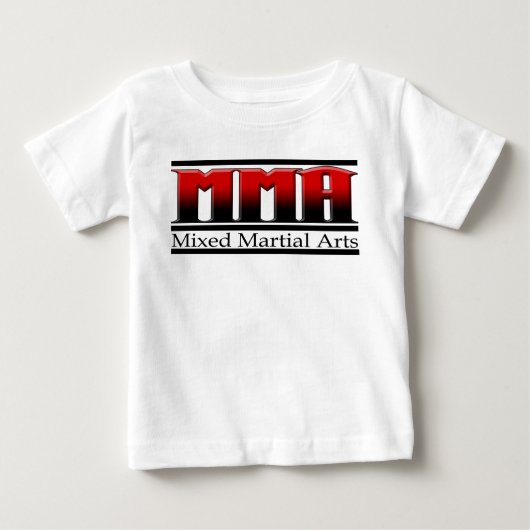 MMAの混合された武道黒及び赤 ベビーTシャツ (正面)