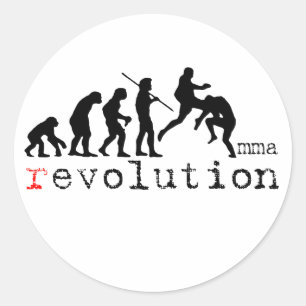 MMAの進化の図表の飛んでいるな膝のステッカー ラウンドシール