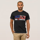 MMAの進化の図表(飛行膝)の米国旗T- Tシャツ (正面フル)