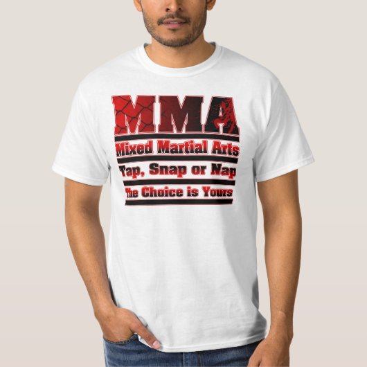 MMAは叩きますか、止まりますか、またはうたた寝します Tシャツ (正面)