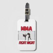 MMAファイトナイトの文字と2人のファイターのシルエット ラゲッジタグ (正面縦)