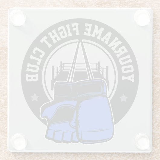 mmaミッパーソナライズされたクス武術アーツファイトクラブ ガラスコースター (裏面)