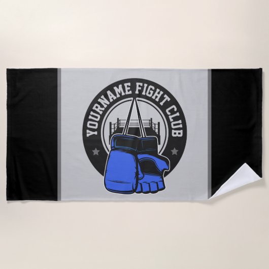 mmaミッパーソナライズされたクス武術アーツファイトクラブ ビーチタオル (正面)