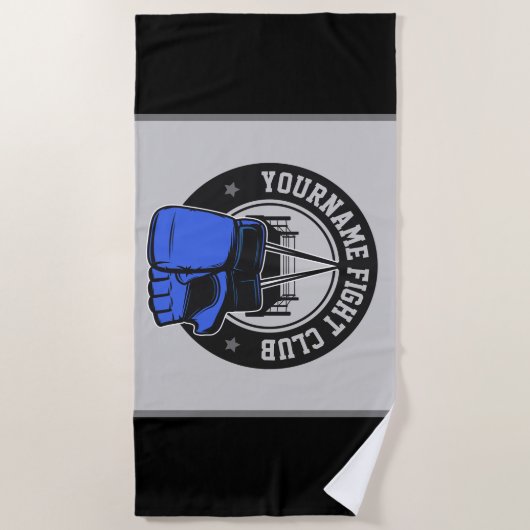 mmaミッパーソナライズされたクス武術アーツファイトクラブ ビーチタオル (正面)