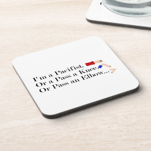 Mma平和主義ユーモアデザイン コースター (左側)