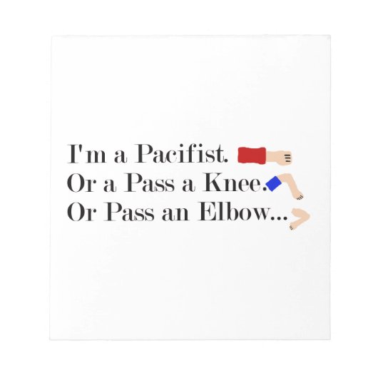 Mma平和主義ユーモアデザイン ノートパッド (正面)