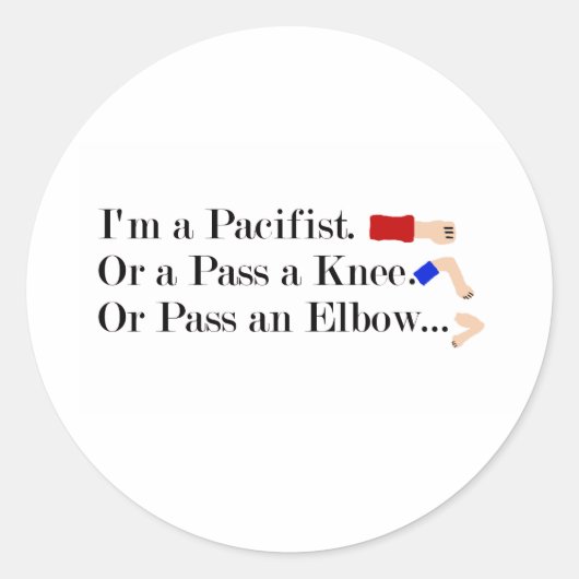 Mma平和主義ユーモアデザイン ラウンドシール (正面)