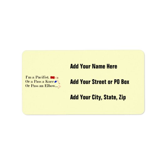 Mma平和主義ユーモアデザイン ラベル (正面)