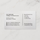 Mma – 混合武術・アーツ・トレーニング 名刺 (裏面)