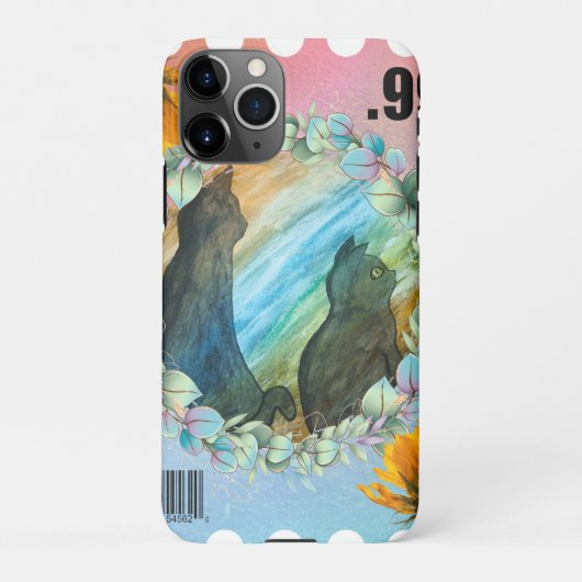 Mma：黒猫スタンプ。99 iPhoneケース (裏面)