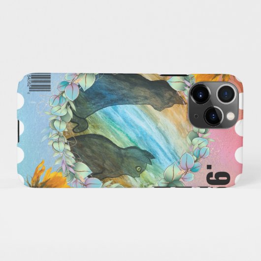 Mma：黒猫スタンプ。99 iPhoneケース (裏面横)