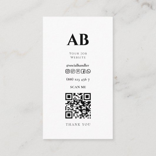 Mma Coach & Trainer Photo QR Code名刺 名刺 (裏面)