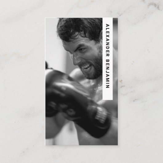 Mma Coach & Trainer Photo QR Code名刺 名刺 (正面)