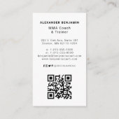 Mma Coach & Trainer Photo QR Code名刺 名刺 (裏面)