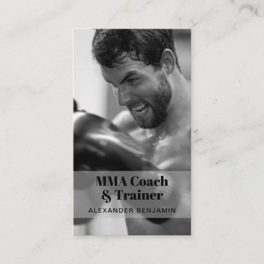 Mma Coach & Trainer Photo QR Code名刺 名刺 (正面)