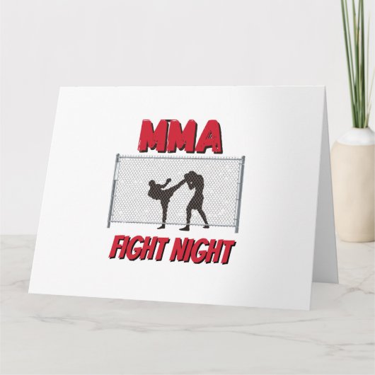 Mma Fight Night文字と2人のファイターのシルエット カード (正面)