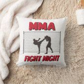 Mma Fight Night文字と2人のファイターのシルエット クッション (ブランケット)
