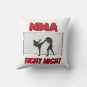 Mma Fight Night文字と2人のファイターのシルエット クッション (裏面)