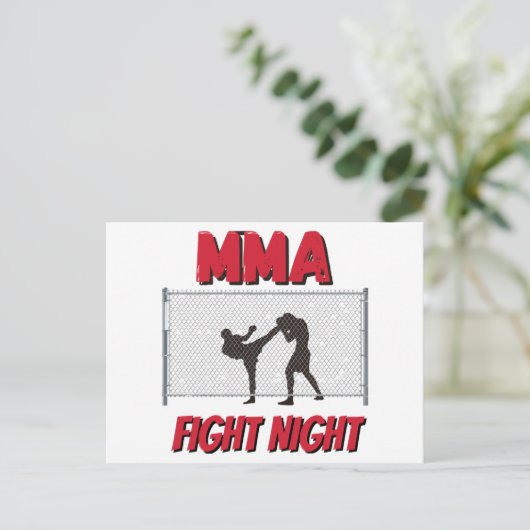 Mma Fight Night文字と2人のファイターのシルエット シーズンポストカード (スタンド正面)