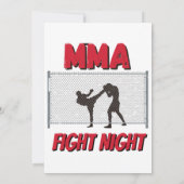 Mma Fight Night文字と2人のファイターのシルエット 招待状 (裏面)