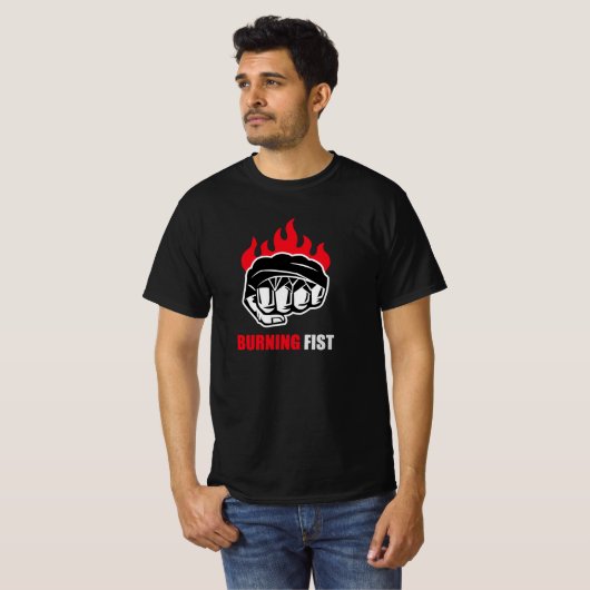 MMA Fighter Burning Fist Tシャツ (正面フル)