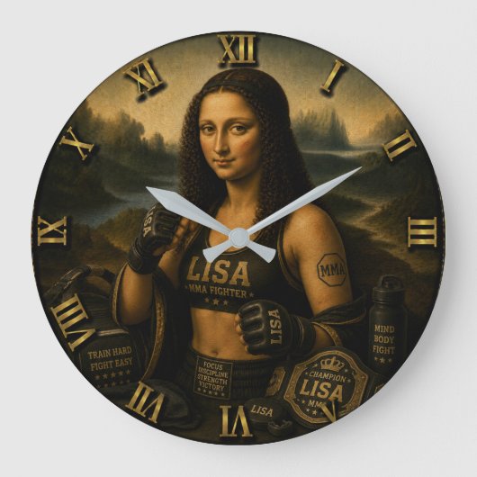 MMA Funny Mona Lisa ラージ壁時計 (正面)