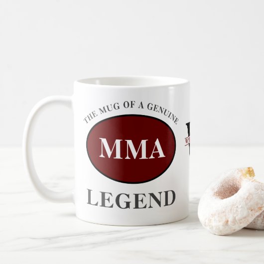 Mma Legend Monogram名前の追加誕生日 コーヒーマグカップ (ドーナツ)