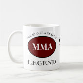 Mma Legend Monogram名前の追加誕生日 コーヒーマグカップ (左)