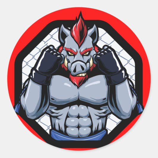 Mma Mens Mixed Marshal Artsケージファイター ラウンドシール (正面)