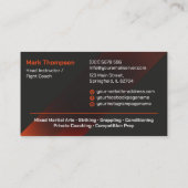 MMA - Mixed Martial Arts Training 名刺 (裏面)