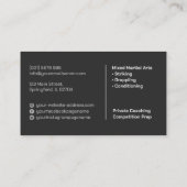 MMA - Mixed Martial Arts Training 名刺 (裏面)