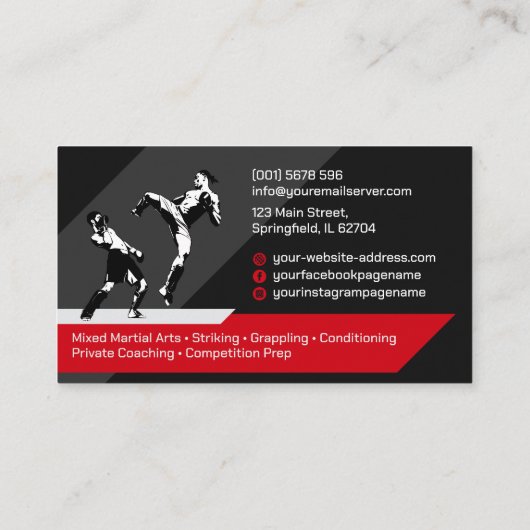 MMA - Mixed Martial Arts Training 名刺 (裏面)