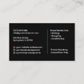 MMA - Mixed Martial Arts Training 名刺 (裏面)