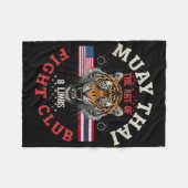 Mma Muay Thai Kickboxing Usa Thailand Tiger Fight- フリースブランケット (正面(横))